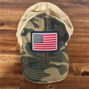 Trucker Hat Camo American Flag Adjustable Size